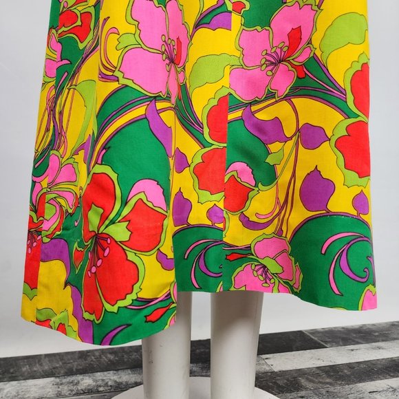 Vintage Pikake Made In Hawaii 70s Floral Dress Size M/L - Picture 6 of 16